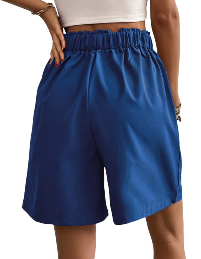 SHOPIQAT Women's High-Waisted Loose 2-Nutton Shorts - Premium  from shopiqat - Just $8.100! Shop now at shopiqat