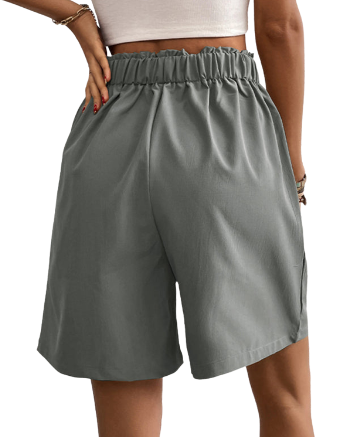 SHOPIQAT Women's High-Waisted Loose 2-Nutton Shorts - Premium  from shopiqat - Just $8.100! Shop now at shopiqat