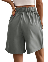 SHOPIQAT Women's High-Waisted Loose 2-Nutton Shorts - Premium  from shopiqat - Just $8.100! Shop now at shopiqat