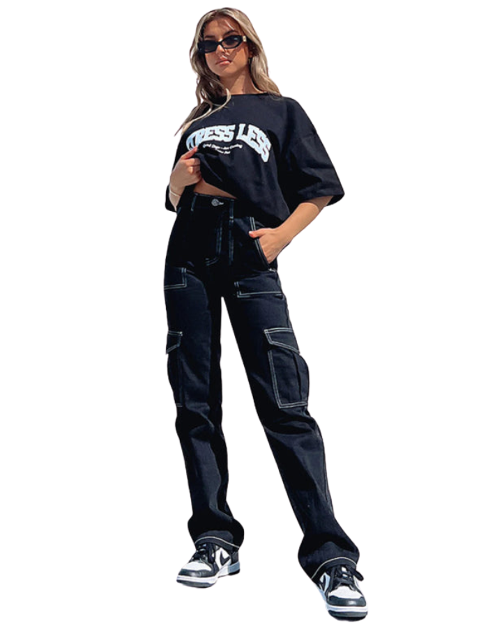SHOPIQAT Women's Fashionable Patchwork Straight Multi-Pocket Overalls - Premium  from shopiqat - Just $11.500! Shop now at shopiqat