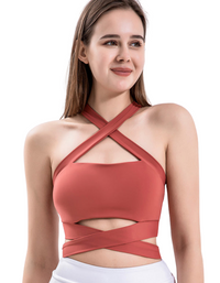 SHOPIQAT Strap Fitness Vest Sports Cross Beautiful Back Underwear with Chest Pad Top - Premium  from shopiqat - Just $6.800! Shop now at shopiqat