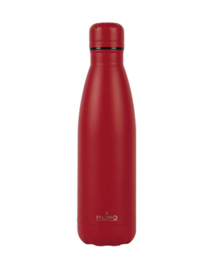 Puro Icon Fluo Stainless Steel Bottle 500ml - Red