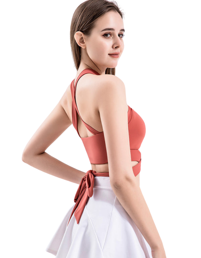 SHOPIQAT Strap Fitness Vest Sports Cross Beautiful Back Underwear with Chest Pad Top - Premium  from shopiqat - Just $6.800! Shop now at shopiqat