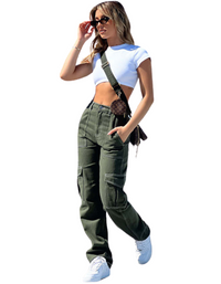 SHOPIQAT Women's Fashionable Patchwork Straight Multi-Pocket Overalls - Premium  from shopiqat - Just $11.500! Shop now at shopiqat