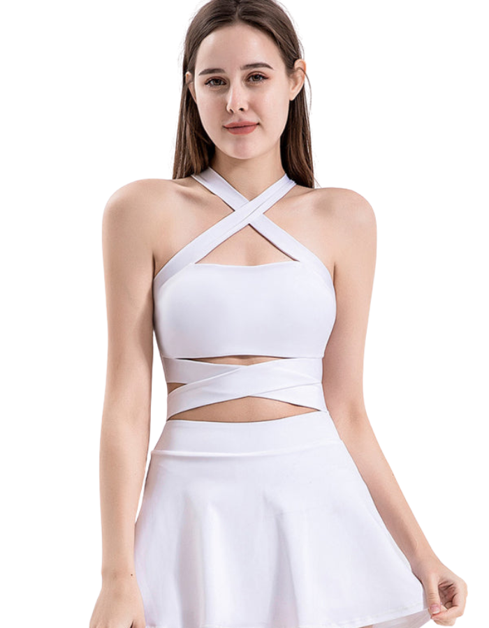 SHOPIQAT Strap Fitness Vest Sports Cross Beautiful Back Underwear with Chest Pad Top - Premium  from shopiqat - Just $6.800! Shop now at shopiqat