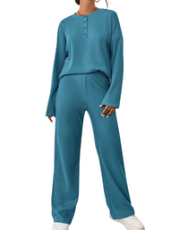 SHOPIQAT Women's Casual Round Neck Pullover Sweatshirt and Trousers Two-Piece Set - Premium  from shopiqat - Just $12.950! Shop now at shopiqat
