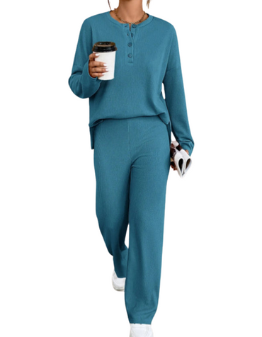 SHOPIQAT Women's Casual Round Neck Pullover Sweatshirt and Trousers Two-Piece Set - Premium  from shopiqat - Just $12.950! Shop now at shopiqat
