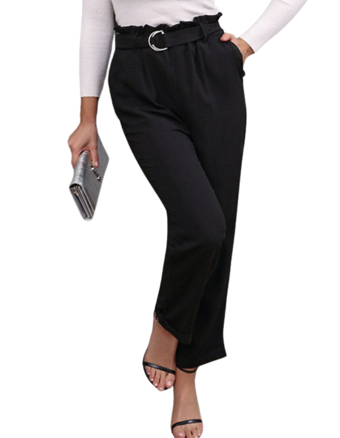 SHOPIQAT New Women's Commuter Style Lace-Up Nine-Point Elastic Pants - Premium  from shopiqat - Just $9.900! Shop now at shopiqat