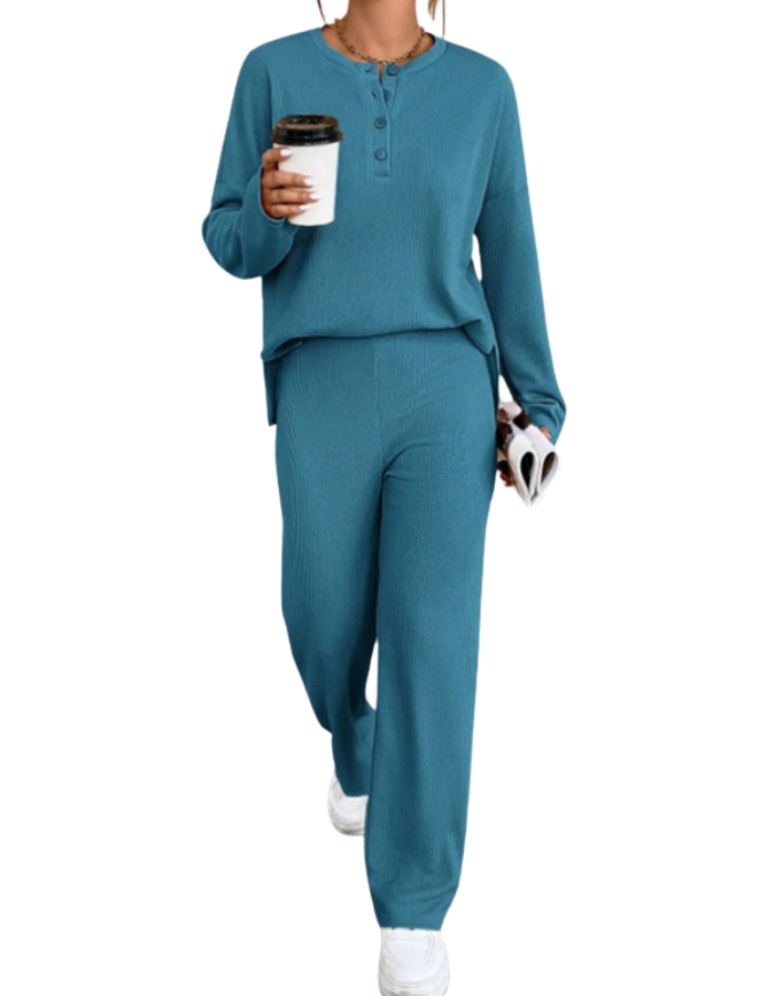 SHOPIQAT Women's Casual Round Neck Pullover Sweatshirt and Trousers Two-Piece Set - Premium  from shopiqat - Just $12.950! Shop now at shopiqat