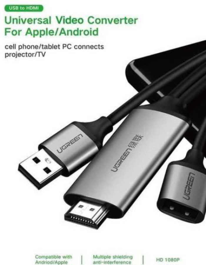 Ugreen USB To HDMI Digital AV Adapter 1.5M - Grey
