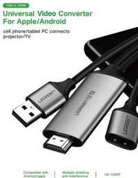 Ugreen USB To HDMI Digital AV Adapter 1.5M - Grey
