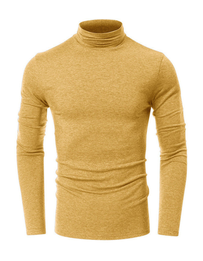 SHOPIQAT Men's Long-Sleeved Solid Colour Turtleneck Bottoming T-Shirt - Premium  from shopiqat - Just $8.800! Shop now at shopiqat