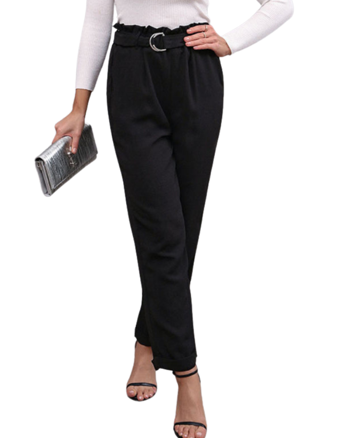 SHOPIQAT New Women's Commuter Style Lace-Up Nine-Point Elastic Pants - Premium  from shopiqat - Just $9.900! Shop now at shopiqat