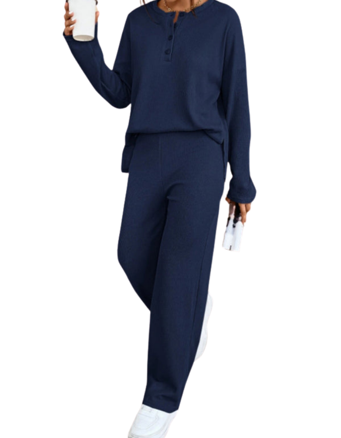 SHOPIQAT Women's Casual Round Neck Pullover Sweatshirt and Trousers Two-Piece Set - Premium  from shopiqat - Just $12.950! Shop now at shopiqat