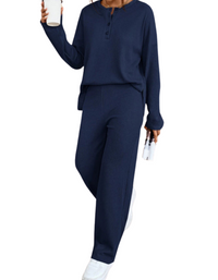 SHOPIQAT Women's Casual Round Neck Pullover Sweatshirt and Trousers Two-Piece Set - Premium  from shopiqat - Just $12.950! Shop now at shopiqat