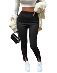 SHOPIQAT Women's New Casual Solid Colour Slim Fit Front Slit Leggings - Premium  from shopiqat - Just $7.250! Shop now at shopiqat