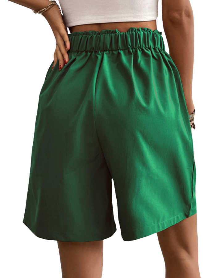 SHOPIQAT Women's High-Waisted Loose 2-Nutton Shorts - Premium  from shopiqat - Just $8.100! Shop now at shopiqat