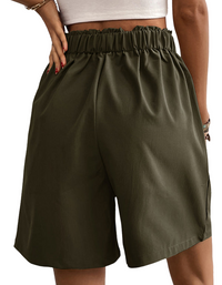 SHOPIQAT Women's High-Waisted Loose 2-Nutton Shorts - Premium  from shopiqat - Just $8.100! Shop now at shopiqat