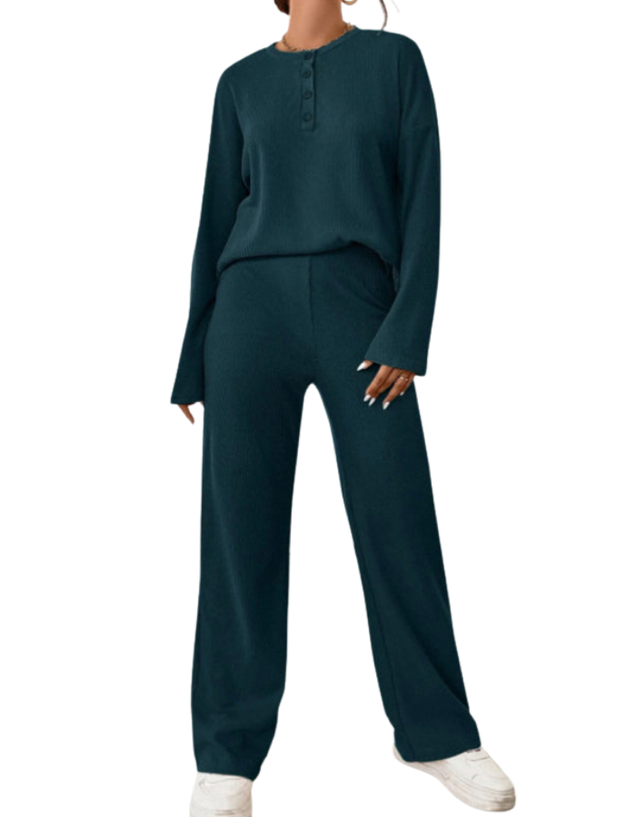 SHOPIQAT Women's Casual Round Neck Pullover Sweatshirt and Trousers Two-Piece Set - Premium  from shopiqat - Just $12.950! Shop now at shopiqat