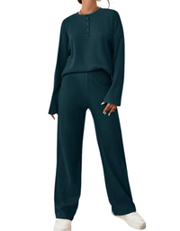 SHOPIQAT Women's Casual Round Neck Pullover Sweatshirt and Trousers Two-Piece Set - Premium  from shopiqat - Just $12.950! Shop now at shopiqat