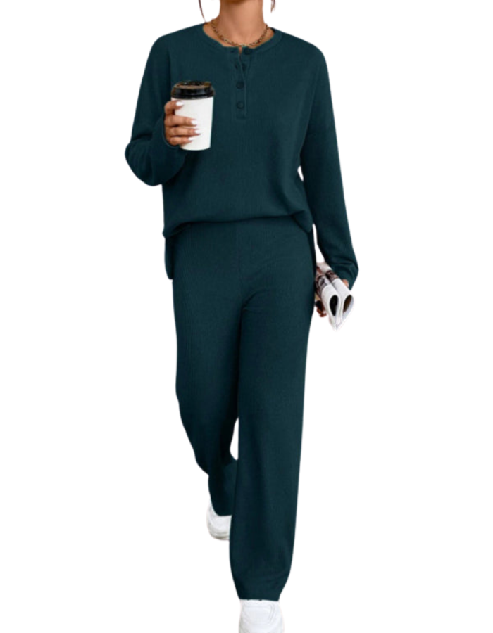 SHOPIQAT Women's Casual Round Neck Pullover Sweatshirt and Trousers Two-Piece Set - Premium  from shopiqat - Just $12.950! Shop now at shopiqat