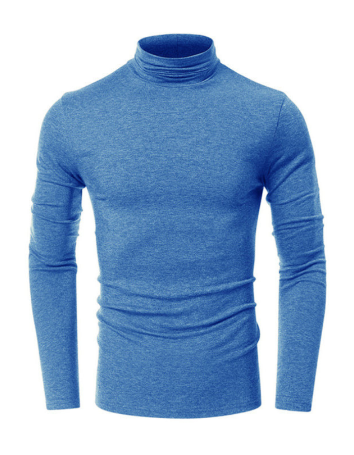 SHOPIQAT Men's Long-Sleeved Solid Colour Turtleneck Bottoming T-Shirt - Premium  from kakaclo - Just $8.800! Shop now at shopiqat