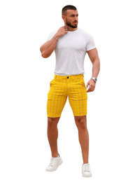 SHOPIQAT Men's Skinny Plaid Plus Size Casual Shorts - Premium  from shopiqat - Just $7.200! Shop now at shopiqat
