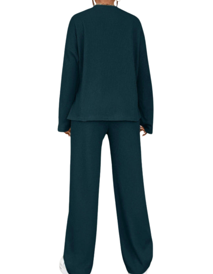 SHOPIQAT Women's Casual Round Neck Pullover Sweatshirt and Trousers Two-Piece Set - Premium  from shopiqat - Just $12.950! Shop now at shopiqat