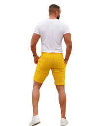 SHOPIQAT Men's Skinny Plaid Plus Size Casual Shorts - Premium  from shopiqat - Just $7.200! Shop now at shopiqat