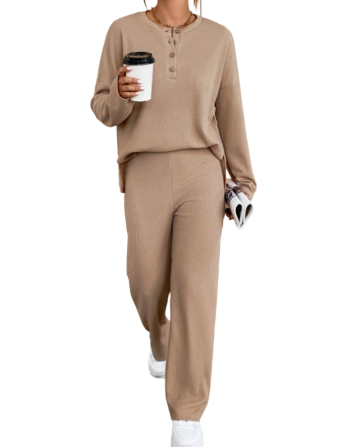 SHOPIQAT Women's Casual Round Neck Pullover Sweatshirt and Trousers Two-Piece Set - Premium  from shopiqat - Just $12.950! Shop now at shopiqat