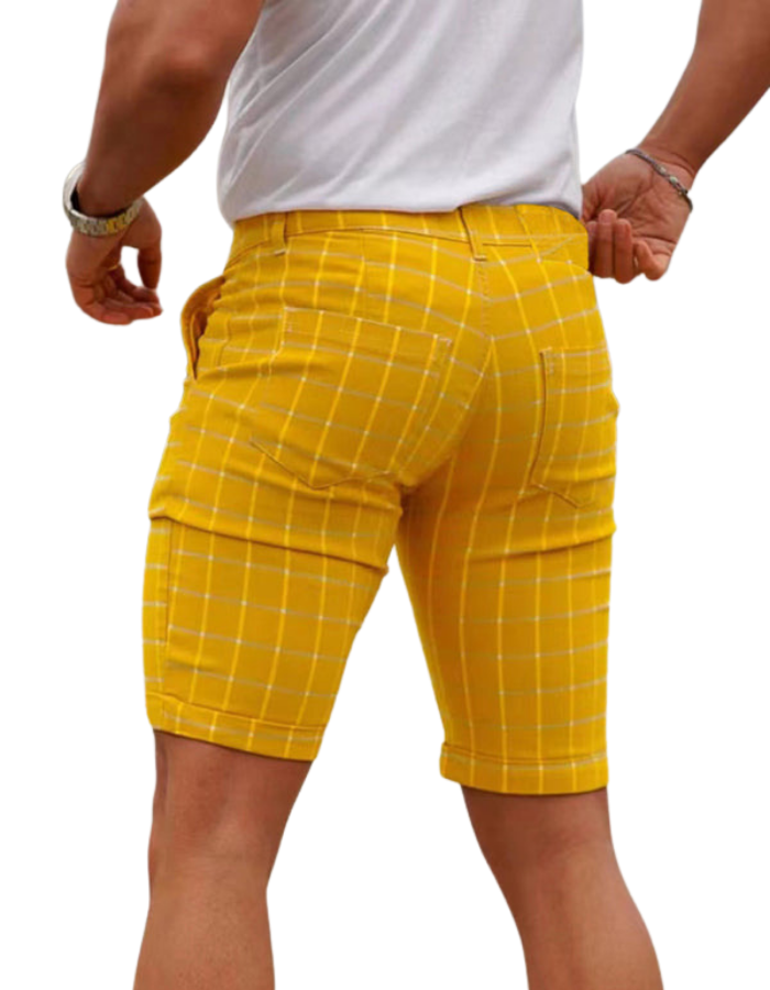 SHOPIQAT Men's Skinny Plaid Plus Size Casual Shorts - Premium  from shopiqat - Just $7.200! Shop now at shopiqat
