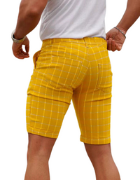SHOPIQAT Men's Skinny Plaid Plus Size Casual Shorts - Premium  from shopiqat - Just $7.200! Shop now at shopiqat