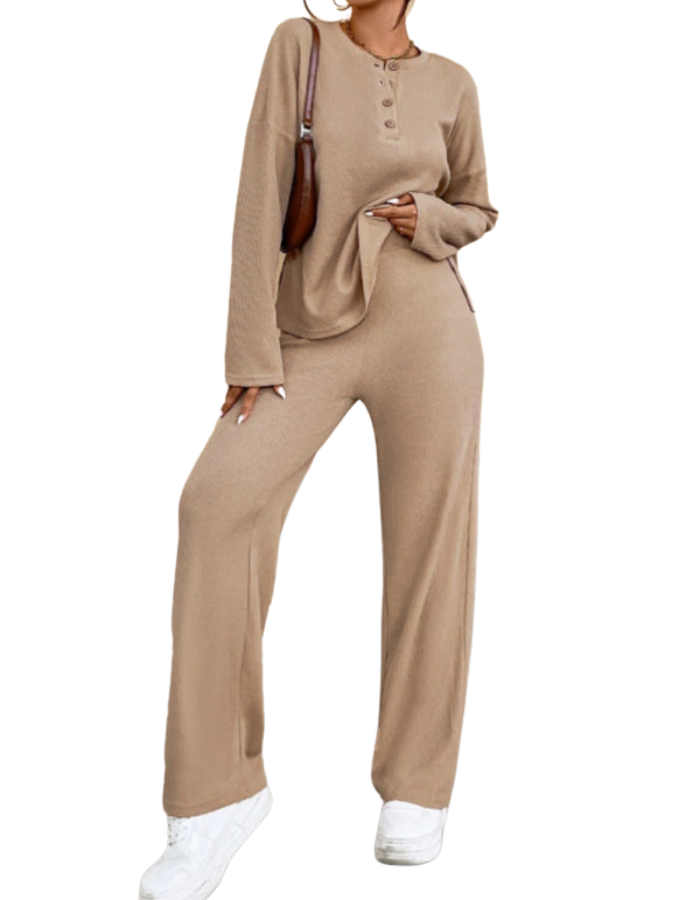 SHOPIQAT Women's Casual Round Neck Pullover Sweatshirt and Trousers Two-Piece Set - Premium  from shopiqat - Just $12.950! Shop now at shopiqat