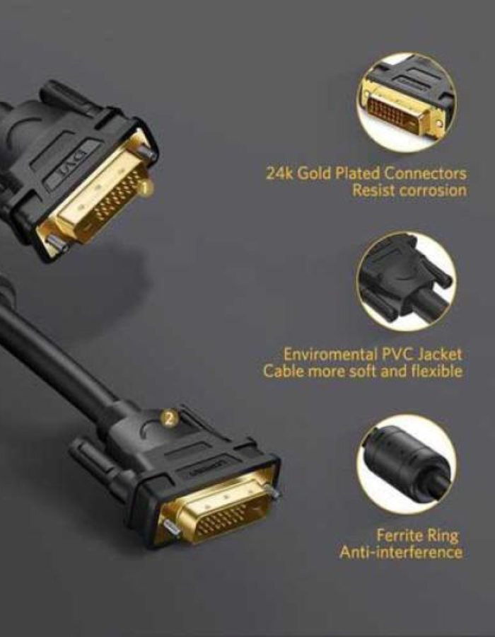 Ugreen DVI-D 24+1 Dual Link Video Cable 2M