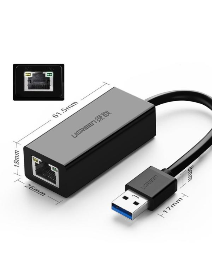 Ugreen USB 3.0 Gigabit Ethernet Adapter - Black