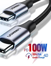 Ugreen USB C To USB C PD 5A Fast Charging Cable 2M - Black