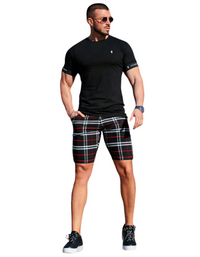 SHOPIQAT Men's Skinny Plaid Plus Size Casual Shorts - Premium  from shopiqat - Just $7.200! Shop now at shopiqat