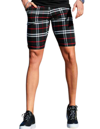 SHOPIQAT Men's Skinny Plaid Plus Size Casual Shorts - Premium  from shopiqat - Just $7.200! Shop now at shopiqat