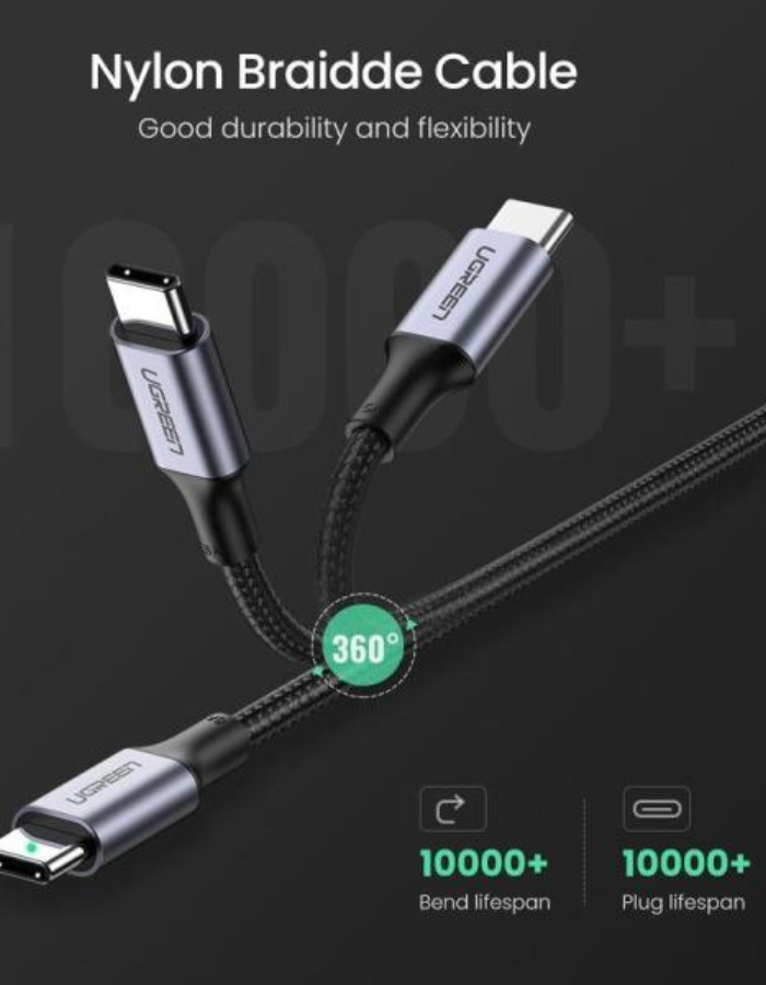 Ugreen USB C To USB C PD 5A Fast Charging Cable 2M - Black