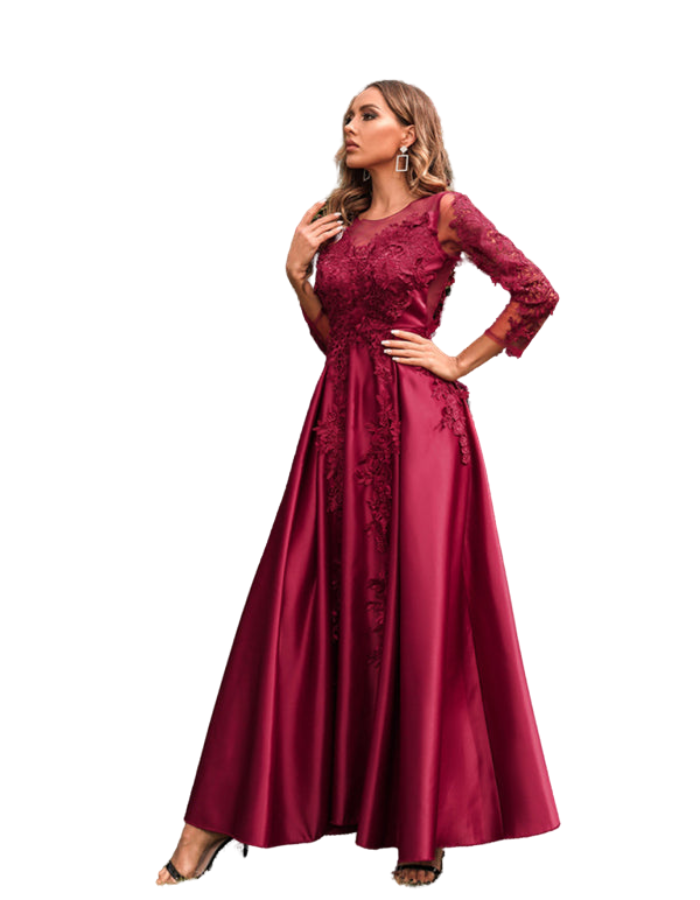 SHOPIQAT Woman's New Lace Swing Long Trailing Banquet Dress - Premium  from shopiqat - Just $16.750! Shop now at shopiqat