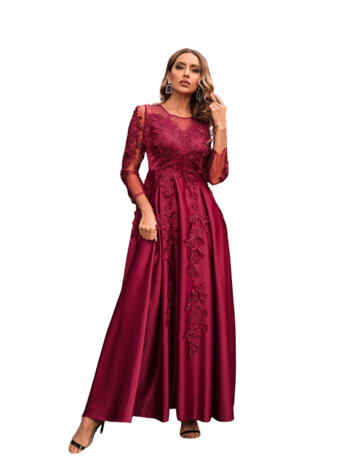 SHOPIQAT Woman's New Lace Swing Long Trailing Banquet Dress - Premium  from shopiqat - Just $16.750! Shop now at shopiqat