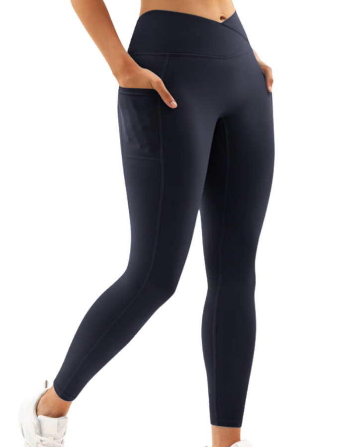 SHOPIQAT  New Women's High Waist Hip Pocket Yoga Leggings