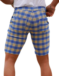 SHOPIQAT Men's Skinny Plaid Plus Size Casual Shorts - Premium  from shopiqat - Just $7.200! Shop now at shopiqat