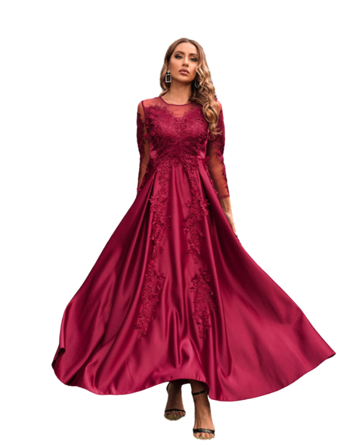 SHOPIQAT Woman's New Lace Swing Long Trailing Banquet Dress - Premium  from shopiqat - Just $16.750! Shop now at shopiqat