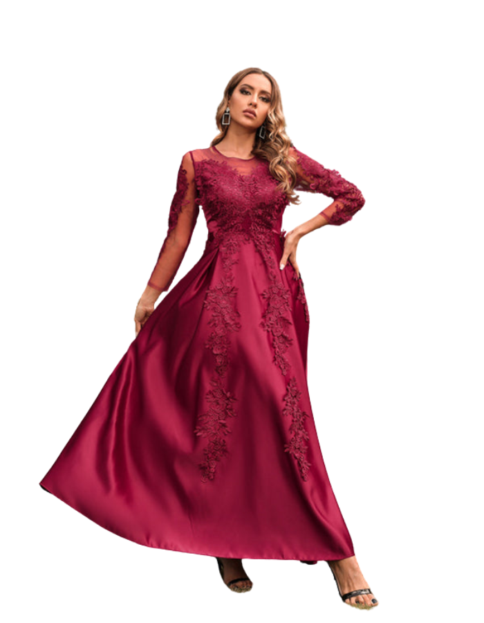 SHOPIQAT Woman's New Lace Swing Long Trailing Banquet Dress - Premium  from shopiqat - Just $16.750! Shop now at shopiqat