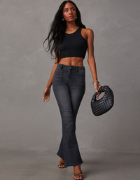 SHOPIQAT Women's Retro Washed High Waist Slimming Stretch Micro Flared Jeans - Premium  from shopiqat - Just $12.950! Shop now at shopiqat