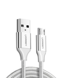 Ugreen USB 2.0 A to Micro  USB Cable Nickel Plating Aluminum Braid 2M - White