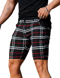 SHOPIQAT Men's Skinny Plaid Plus Size Casual Shorts - Premium  from shopiqat - Just $7.200! Shop now at shopiqat