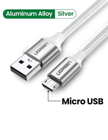 Ugreen USB A to Micro Aluminum Braid 1M - White