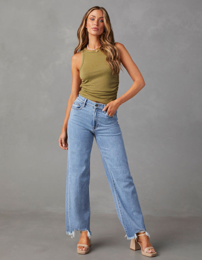 SHOPIQAT Ladies' Loose Casual Fashion Simple Tassel Straight Jeans - Premium  from shopiqat - Just $12.100! Shop now at shopiqat